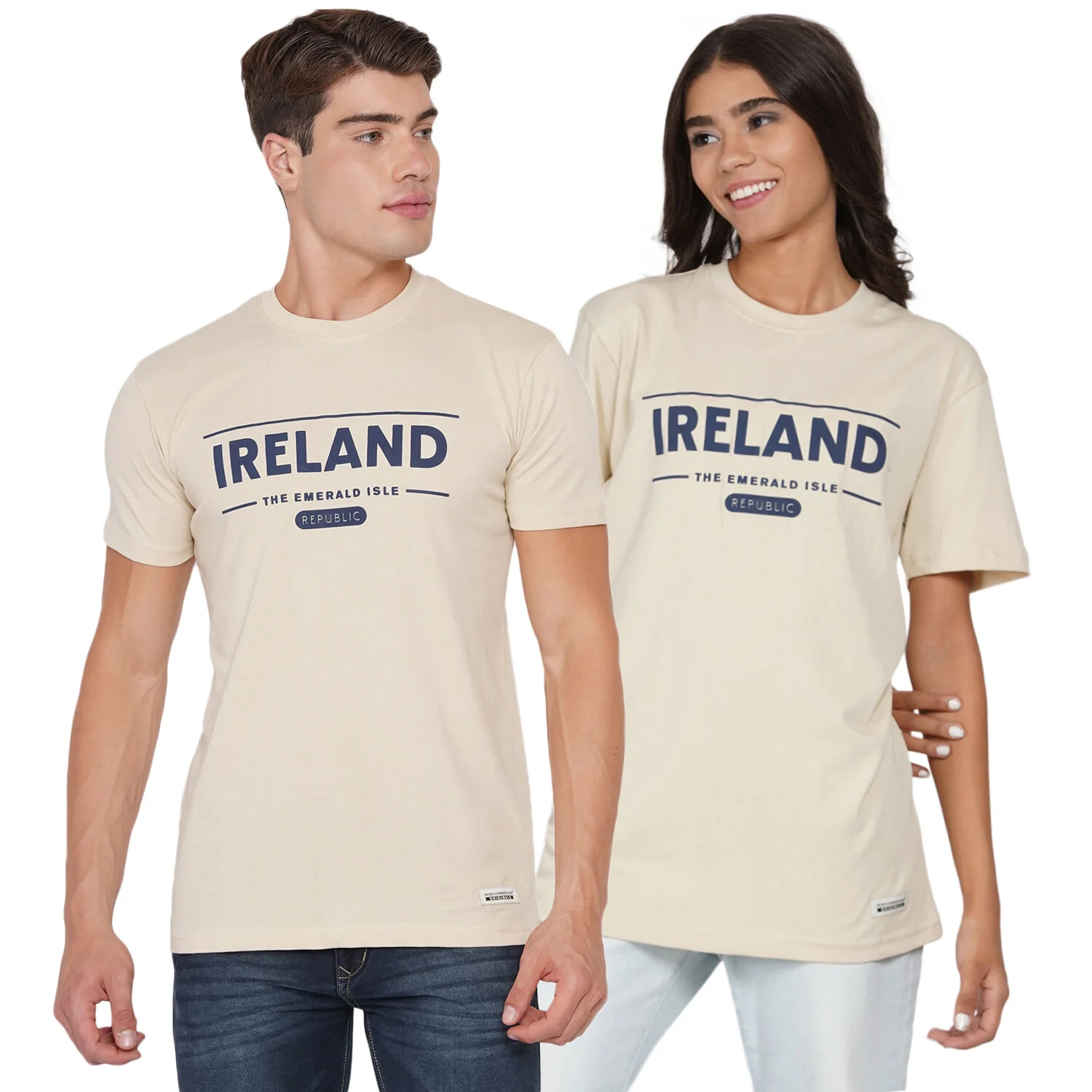 Unisex Ireland Emerald Isle T-Shirt Beige