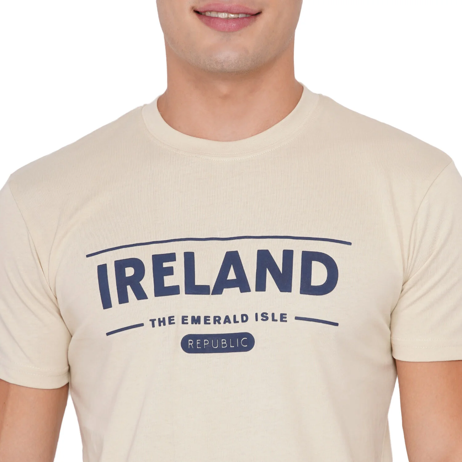 Unisex Ireland Emerald Isle T-Shirt Beige - Image 2