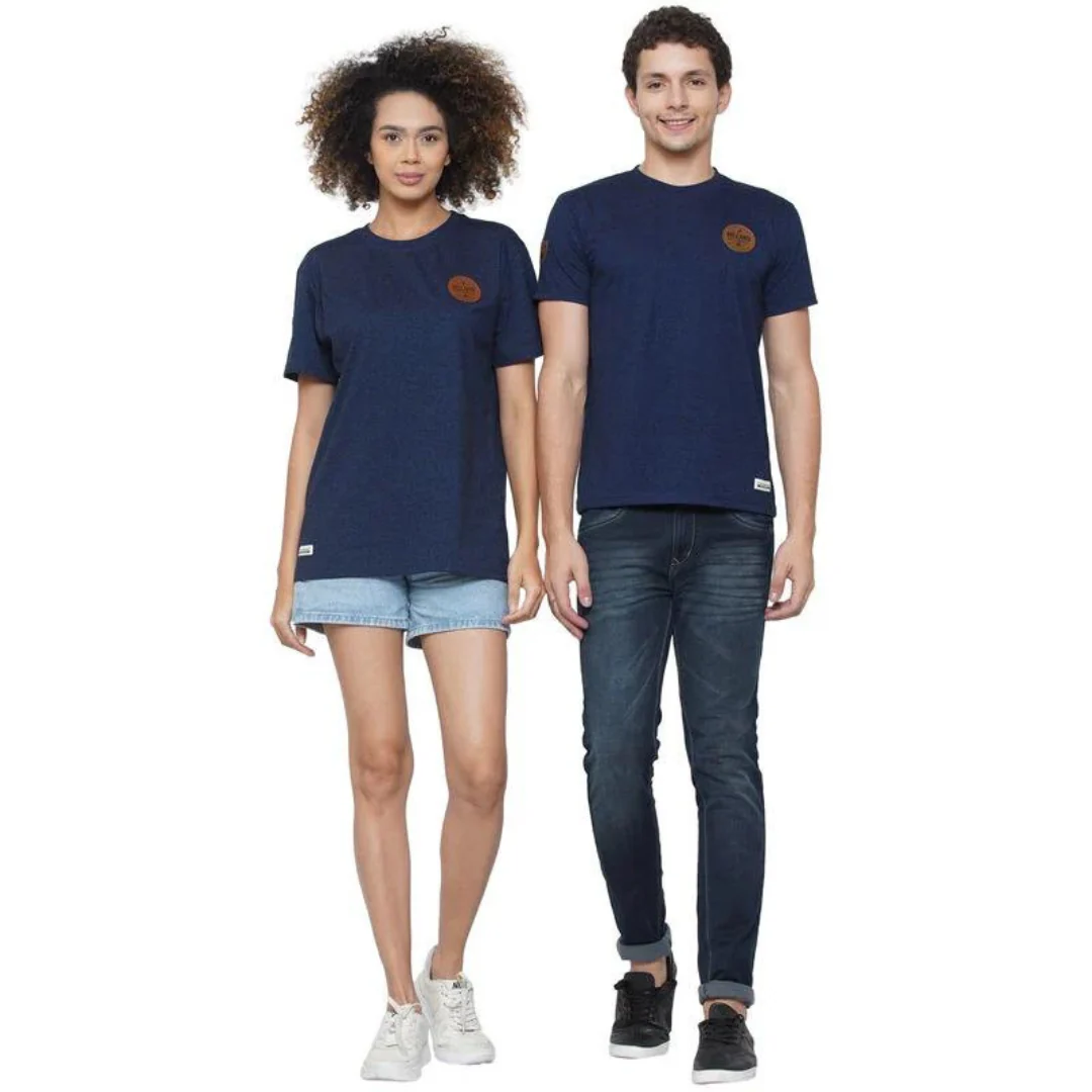 Unisex Ireland Leather Misplating T-Shirt Navy - Image 2