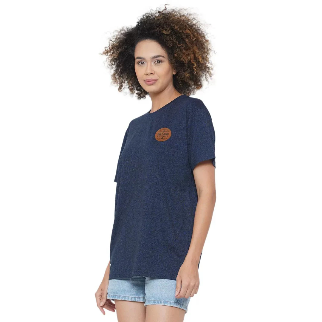 Unisex Ireland Leather Misplating T-Shirt Navy - Image 3