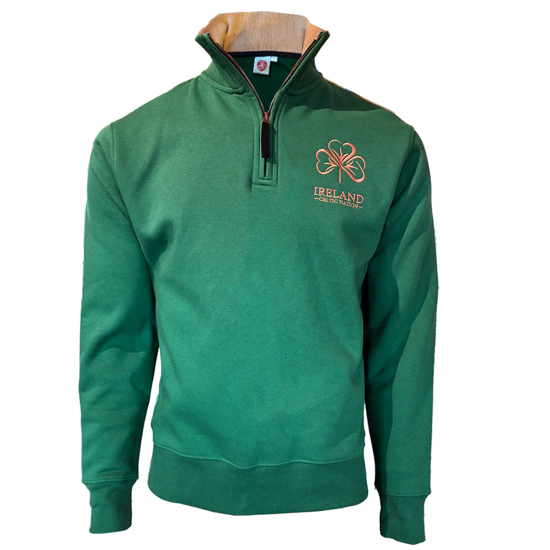 Unisex Ireland Premium Quarter Zip Green Sweatshirt