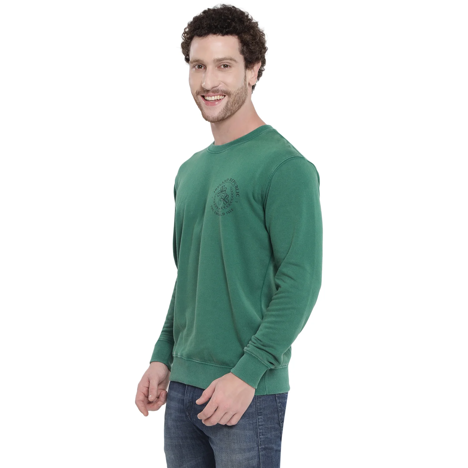 Unisex Le Shams Acid Wash Spring Green Sweatshirt - Image 3
