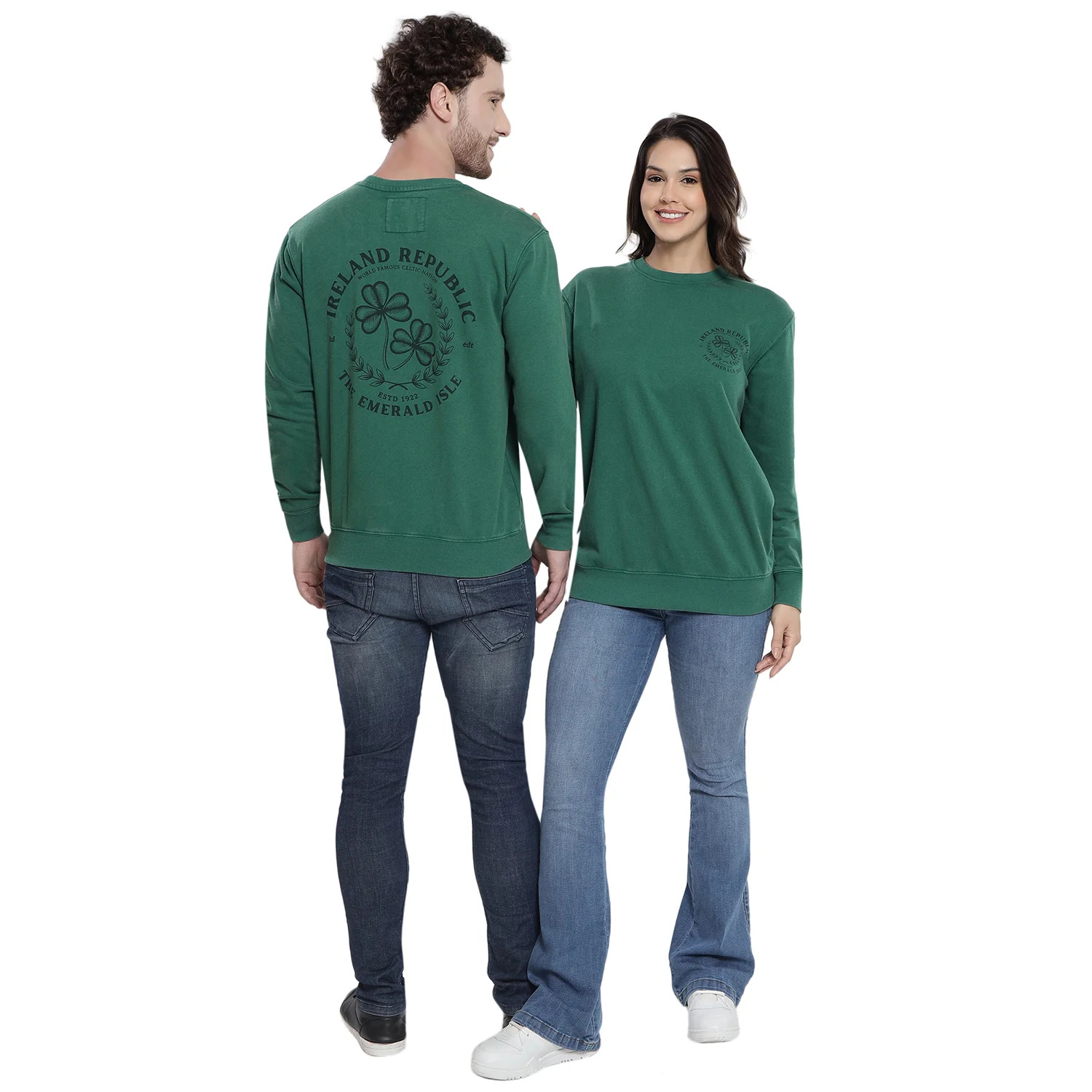 Unisex Le Shams Acid Wash Spring Green Sweatshirt - Image 5