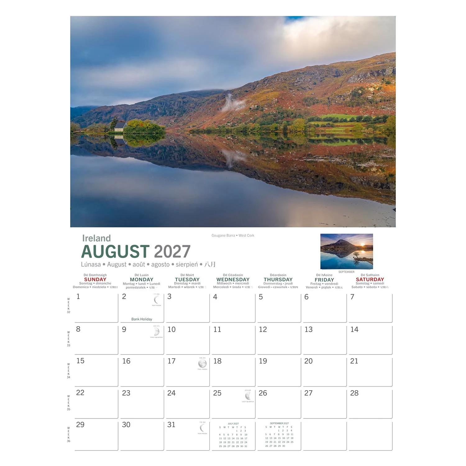Wild Ireland Birds Eye View A4 Calendar 2027 - Image 2