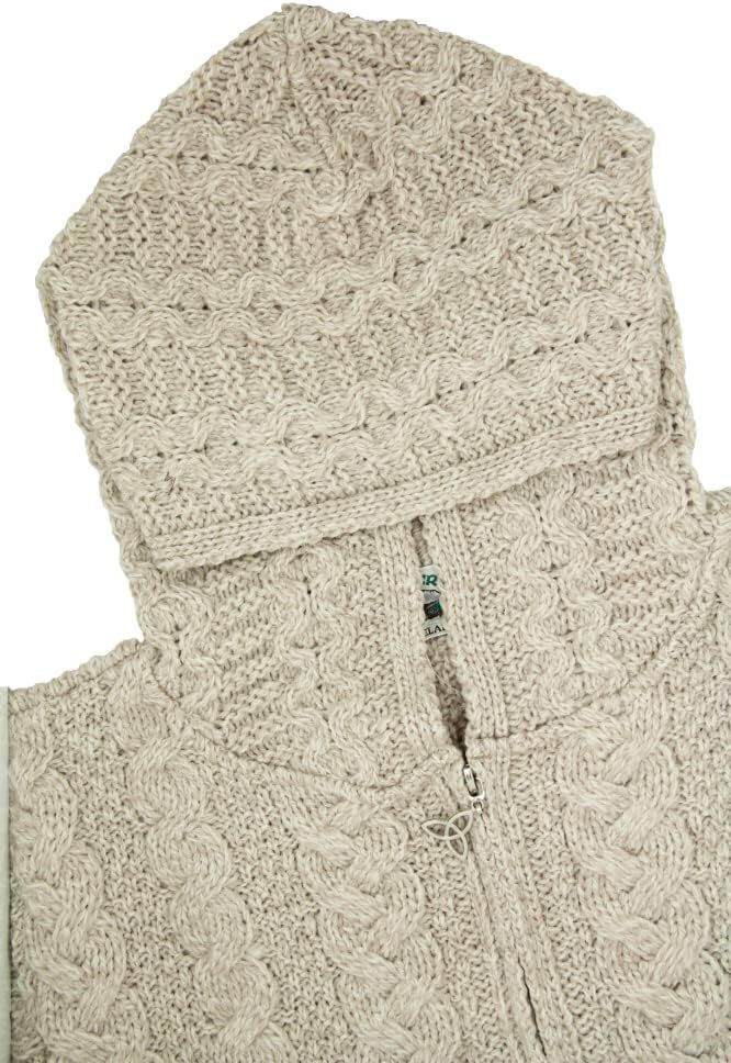 Women's Irish Cable Knitted Hooded Parsnip Coat - Image 4